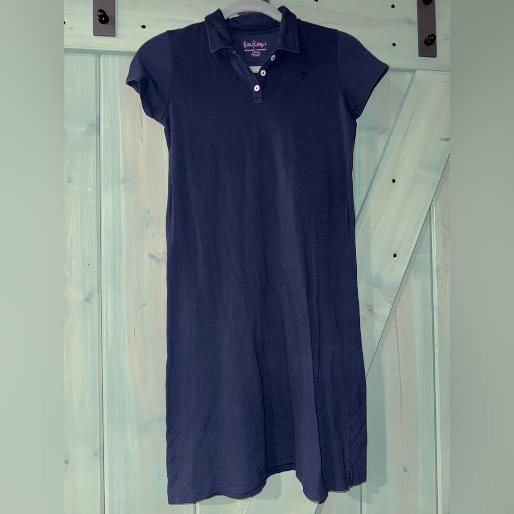 Lilly Pulitzer polo dress navy size 12/14 girls EUC